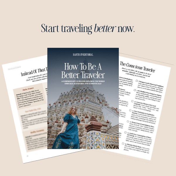 A digital product display on a navy background with the title "How to be a better traveler"